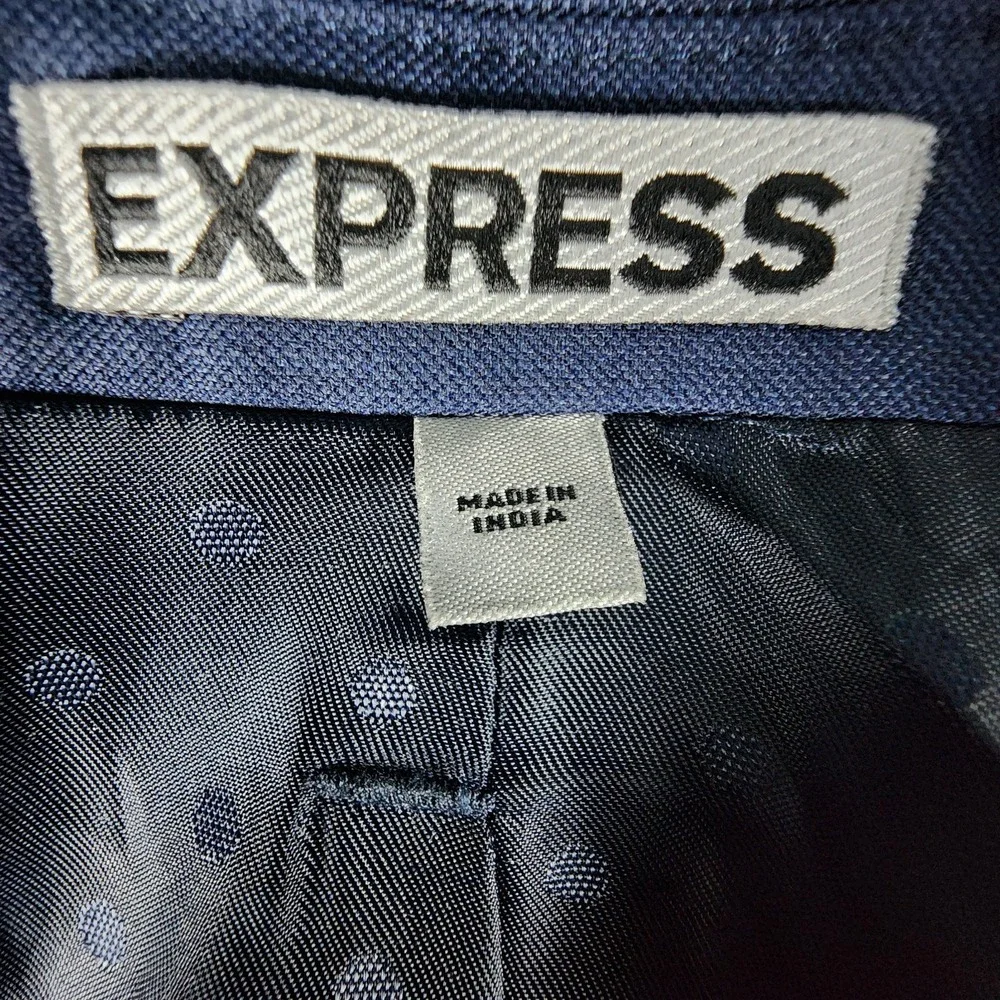Express Photographer Men's Fitted Sport Coat Blazer Modern Navy Wool Size 36R - Picture 10 of 16